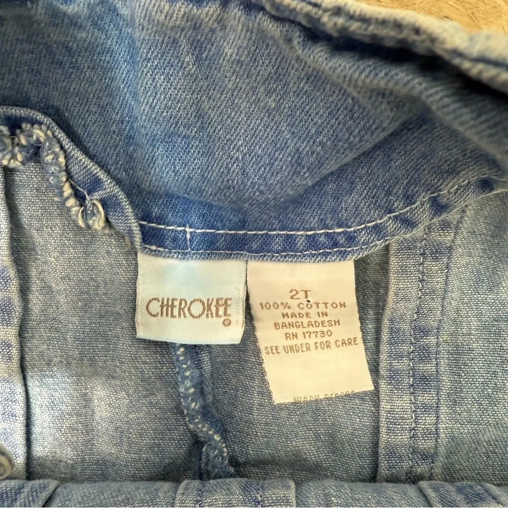 Cherokee Vintage Pleated Denim Overall Dress